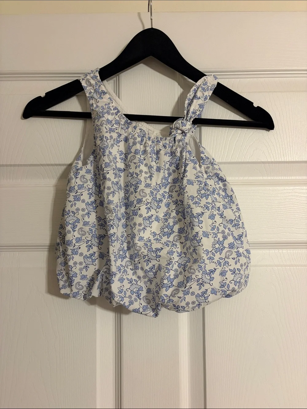 Abercrombie Kids Floral Asymmetrical Poplin Bubble Tank Top